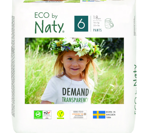 Органические подгузники-трусики Eco by Naty Размер 6 (16+ кг) 18 шт