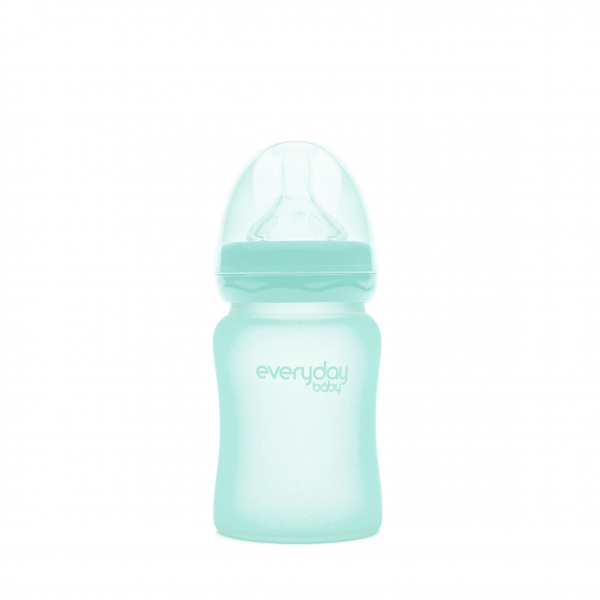 Скляна дитяча пляшечка з силіконовим захистом Everyday Baby (150 мл) м'ятний