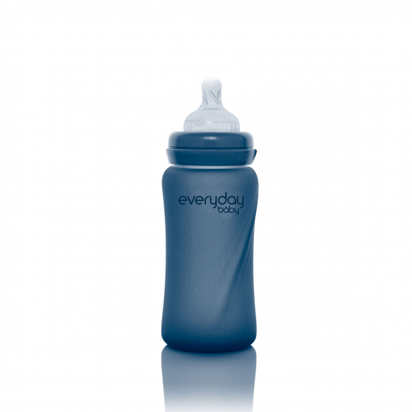Скляна термочутлива дитяча пляшечка Everyday Baby (240 мл) чорничний