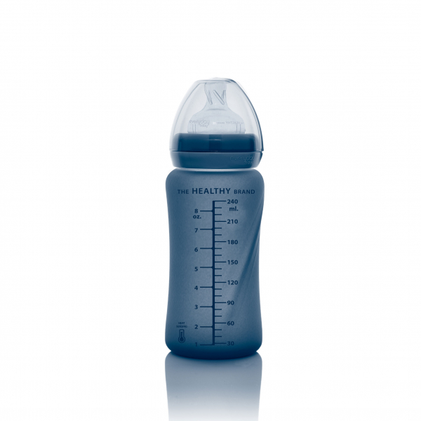 Скляна термочутлива дитяча пляшечка Everyday Baby (240 мл) чорничний