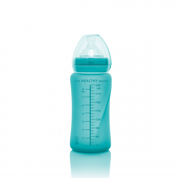 Скляна термочутлива дитяча пляшечка Everyday Baby (240 мл) бірюзовий