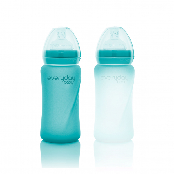 Скляна термочутлива дитяча пляшечка Everyday Baby (240 мл) бірюзовий