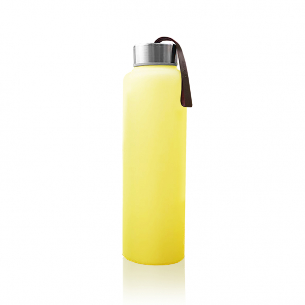 Скляна пляшка для води з силіконовим захистом Everyday Baby (400 мл) жовтий