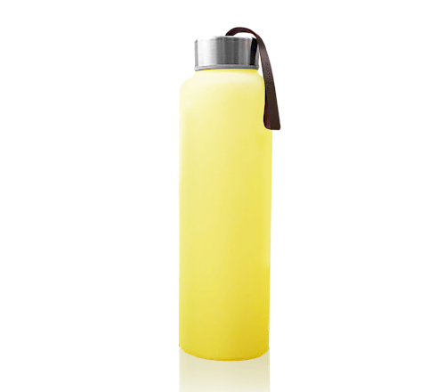 Скляна пляшка для води з силіконовим захистом Everyday Baby (400 мл) жовтий