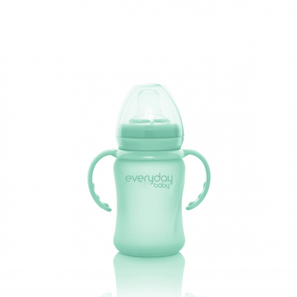 Скляний дитячий поїльник з силіконовим захистом Everyday Baby (150 мл) м'ятний