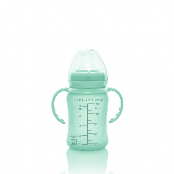 Скляний дитячий поїльник з силіконовим захистом Everyday Baby (150 мл) м'ятний