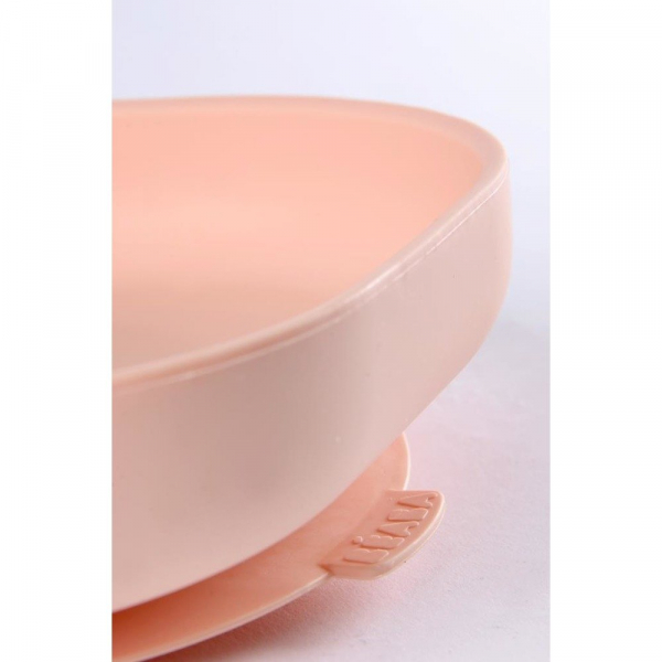 Силіконова тарілка з підставкою-присоскою Beaba (рожевий)