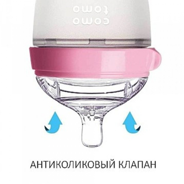 Антиколікова пляшка Comotomo (150 мл) рожева