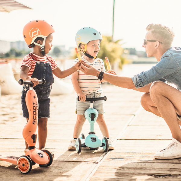 Дитячий захисний шолом Scoot and Ride, персик, з ліхтариком, 51-55 см