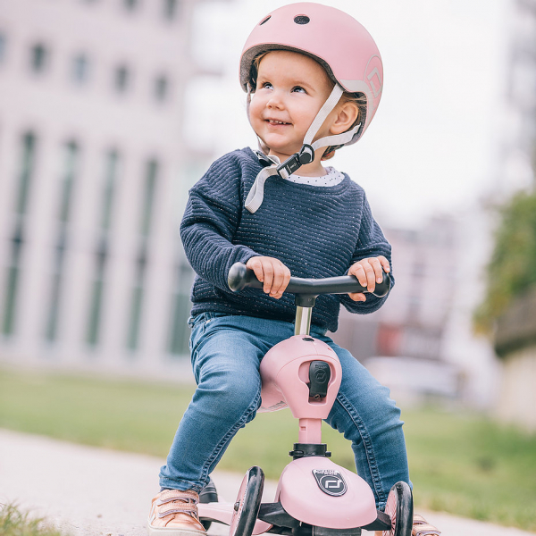 Дитячий захисний шолом Scoot and Ride, пастельно-рожевий, з ліхтариком, 45-51 cм