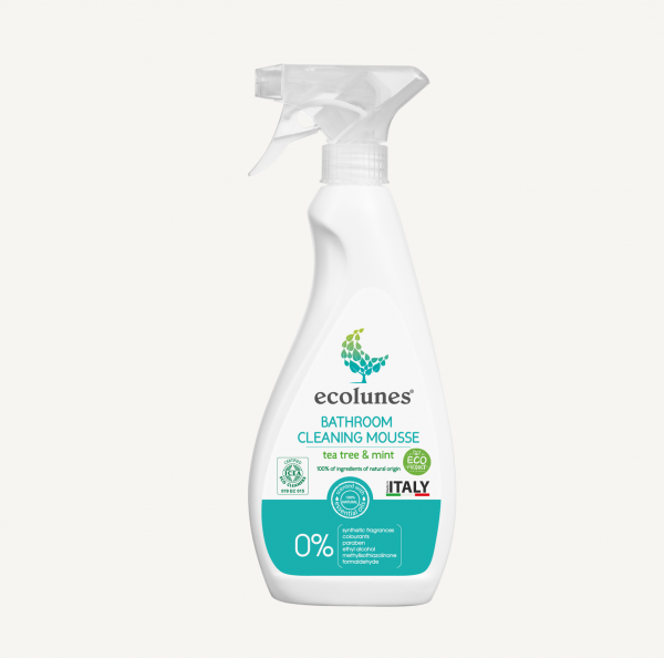 Гіпоалергенний органічний засіб для очищення поверхонь у ванній кімнаті Ecolunes ( із запахом чайного дерева та м'яти) 500 мл
