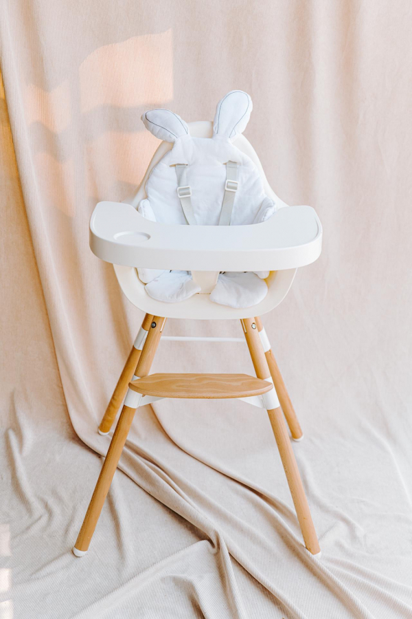 Стільчик для годування Childhome Evolu 2 з бампером (natural/white)