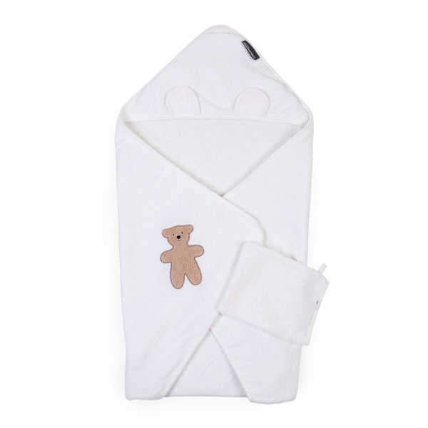 Полотенце муслиновое с капюшоном Childhome (terry teddy)