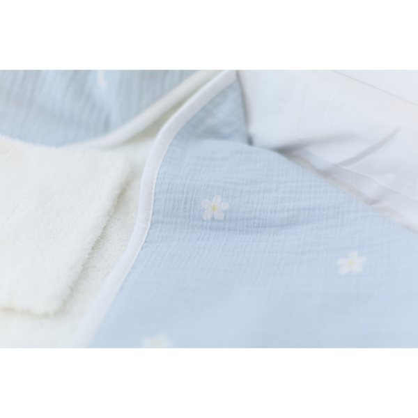 Полотенце хлопковое с капюшоном Childhome (flower blue)