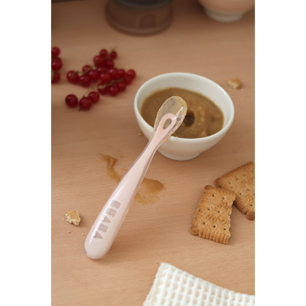 Силіконова ложка Beaba 4+ (пастельно-рожевий)